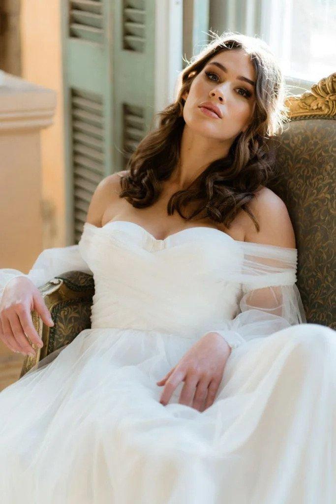 strapless bridal dress
