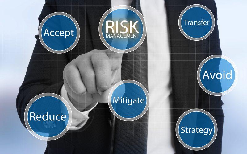 Businessman Touching Virtual Risk Management