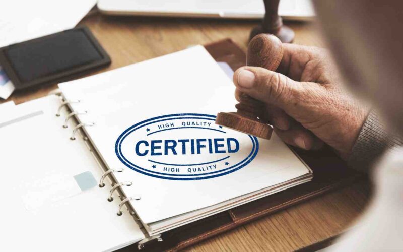 ISO 9001 certificate